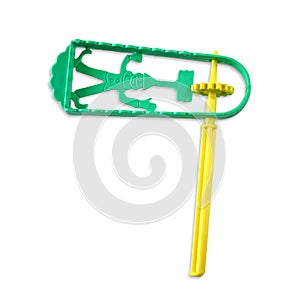 Plastic noisemaker or gragger for purim celebration holiday (jewish holiday)