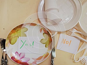 Plastic packaging on the table