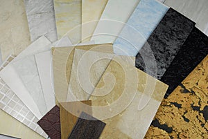 Plastic panels marble samples