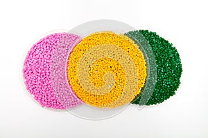 Plastic pellets . Colorant for polymers in granules.