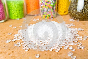 Plastic pellets. Polyethylene granules. Plastic Raw material  PE-HD. PE-LD  polymer. BPA FREE