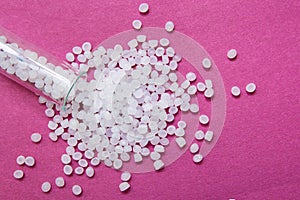 Plastic pellets. Transparent Polyethylene granules. Plastic Raw material .High Density Polyethylene