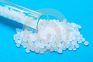 Plastic pellets. Transparent Polyethylene granules. Plastic Raw material .High Density Polyethylene