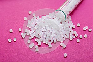 Plastic pellets. Transparent Polyethylene granules. Plastic Raw material .High Density Polyethylene PE-HD. PE-LD.