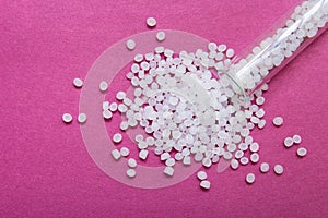 Plastic pellets. Transparent Polyethylene granules. Plastic Raw material .High Density Polyethylene PE-HD. PE-LD