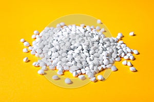 Plastic pellets. White Colorant for plastics . Plastic Raw material