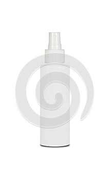 Plastic perfume spray bottle isolated on white background