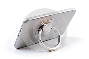 Plastic phone ring holder with a foldable stand