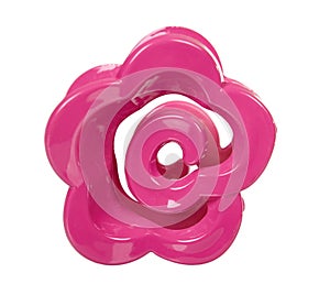 Plastic pink hair clip. Female accessory. Isolated