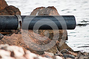 Plastic pipe goes to shore