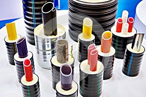 Plastic pipes with polyurethane foam insulation for water supply