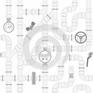 Plastic Pipes seamless pattern