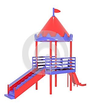 Plastic playground red purple colors image