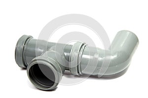 Plastic plumbing pipe isolated on white background.