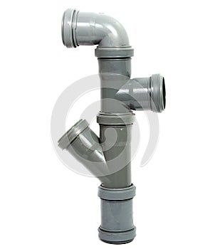 Plastic plumbing pipe isolated on white background.