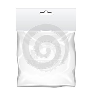 Plastic pocket bag mock up. Transparent template.