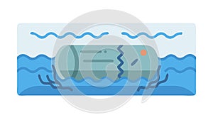 Plastic Pollution in Ocean for Environmental Awareness, vector design Generative AI