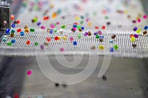 Plastic polymer beads colorful of industry factory