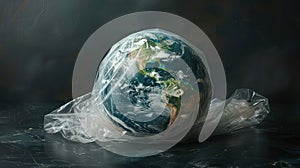 Plastic Prison Planet: A Conceptual Image of Earth Trapped in Pollution