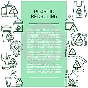 Plastic products recycling information card