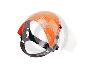 Plastic protective face shield.