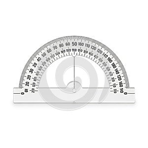 Plastic Protractor Isolated on White Background