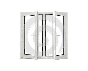 Plastic pvc ventana window on white blank background