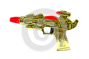 Plastic ray gun isolated on white background, Toy gun