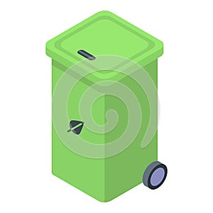 Plastic recycle box icon, isometric style