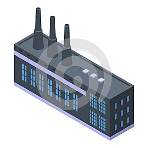 Plastic recycle factory icon, isometric style