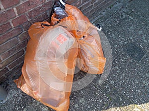Plastic recycling bags durth container photo