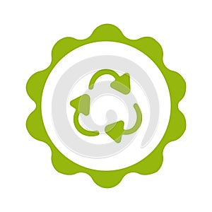 Plastic recycling circle symbol on white backgorund