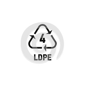 Plastic recycling symbol isolated on white