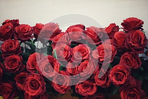 Plastic red roses, suitable for home decoration