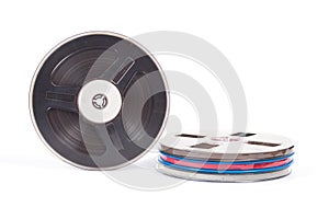 Plastic reel with magnetic tape