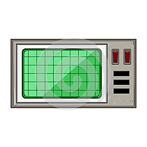 plastic retro control panel cartoon vector illustration