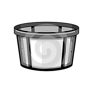 plastic reusable coffee filter cartoon vector illustration