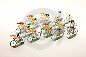 Plastic road cyclists. Competition. Peloton. photo