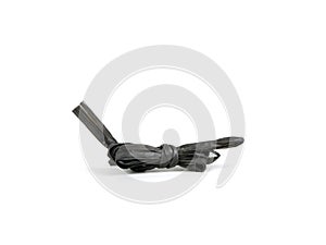Plastic rope of raffia string  on white background photo