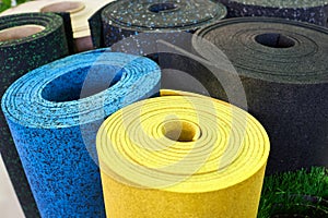 Plastic rubber floor coverings for sport gym