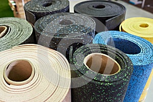 Plastic rubber floor coverings for sport gym