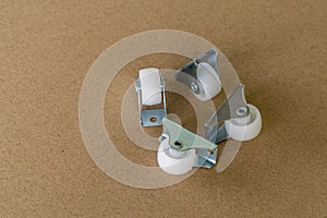 Plastic rubber white small furniture fixed caster wheel