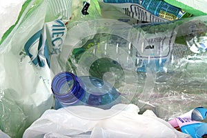 Plastic rubbish for recycling