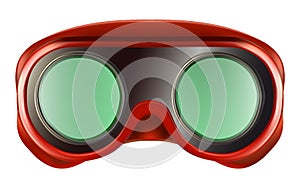 Plastic safety goggles isolated on white