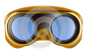 Plastic safety goggles isolated on white