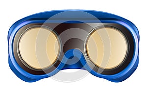 Plastic safety goggles isolated on white