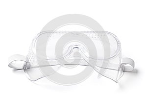 Plastic Safety Goggles on White