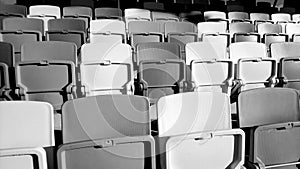 Plastic seats of the stadium