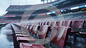 The plastic seats are weatherresistant perfect for outdoor stadiums that experience rain or shine photo