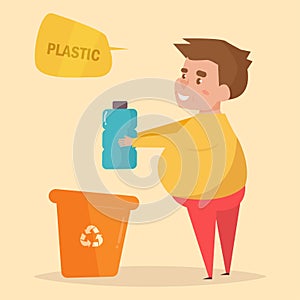 Plastic. Separate sorting garbage.